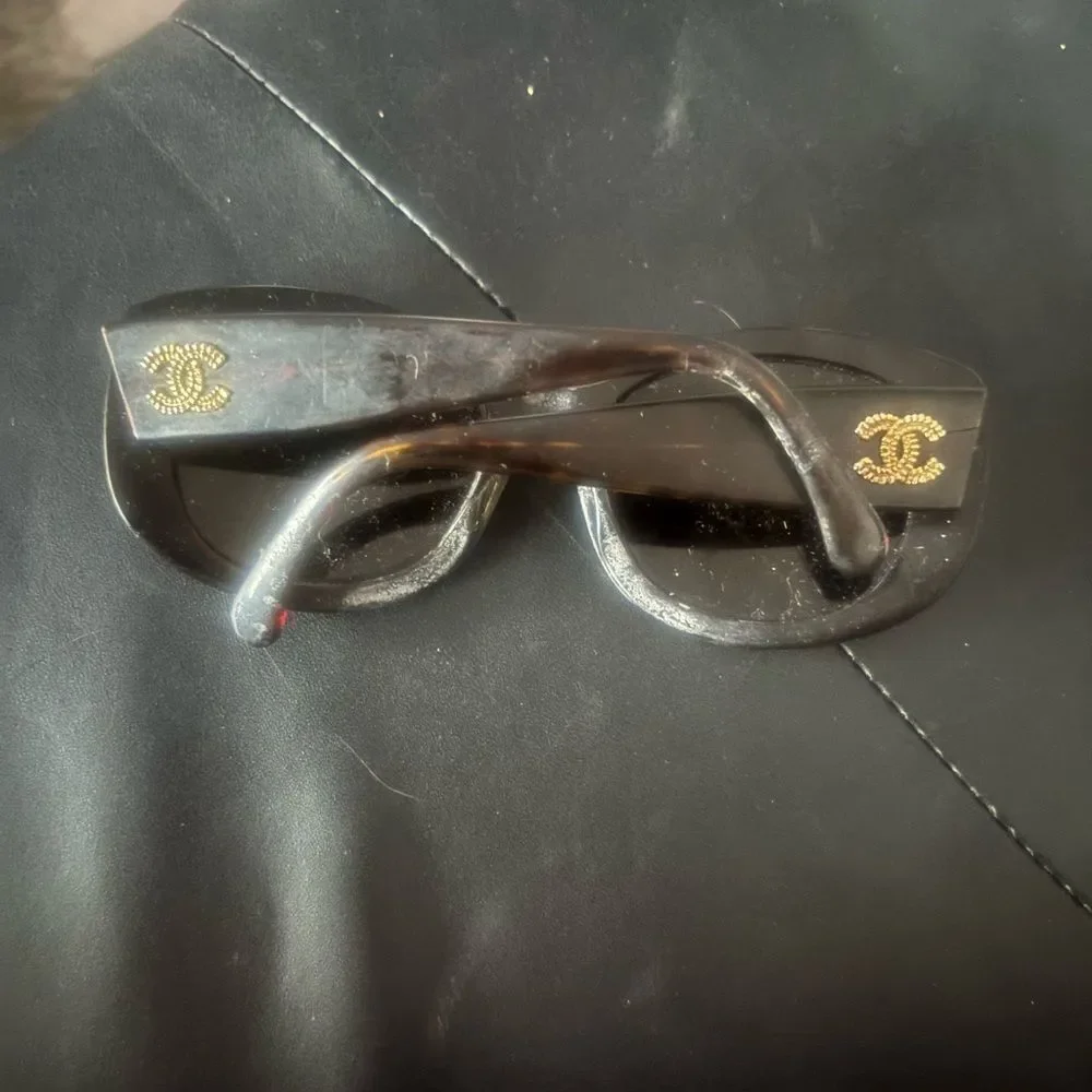 Chanel logo dress glasses vintage gold cc sunglasses accessory eyewear